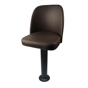 Premium Bucket Seat 300 LB Floor Mount Black Pedestal Stool, Counter Height, Espresso
