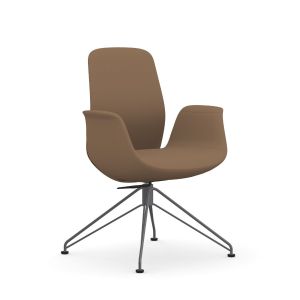9to5 Seating Ellie Mid-Back 300 LB Lounge Chair with Graphite Gray Wire-Frame Base