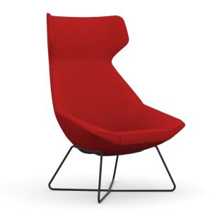 9to5 Seating Jax 300 LB Wing-Back Lounge Chair with Wire Rod Base