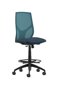 9to5 Seating Vault Mesh Mid-Back Bar Height 300 LB Office Stool, Adjustable Back, Seat Slider, Simple Synchro Tilt Control, Armless