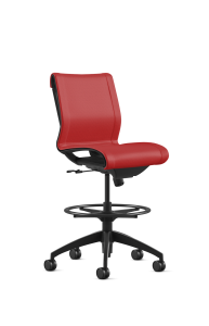 9to5 Seating Cydia 300 LB Upholstered Mid-Back Bar Height Office Stool, Swivel Tilt Control