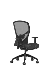 9to5 Seating Theory All Mesh Mid-Back 300 LB Office Chair, Full Synchro Control, Black Two-Way Adjustable Arms