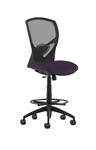 9to5 Seating Theory Mid-Back 300 LB Counter Height Office Stool, Mesh Back, Upholstered Seat, Simple Synchro Control, Armless