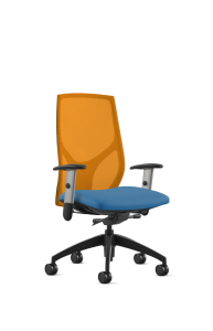9to5 Seating Vault Mesh Mid-Back 300 LB Office Chair, Adjustable Back, Seat Slider, Full Synchro-Tilt Control, 2-Way Adjustable Silver Arms