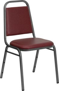 HUSKY Seating® Heavy Duty Vinyl Restaurant Banquet Stacking Chair-Burgundy