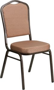 HUSKY Seating® 500 LB Commercial Fabric Banquet Stacking Chair with Gold Vein Frame-Beige