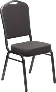 HUSKY Seating® 500 LB Commercial Fabric Banquet Stacking Chair with Silver Vein Frame-Gray