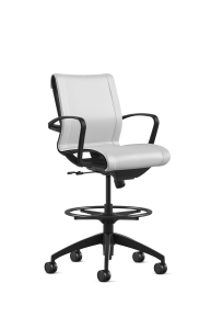 9to5 Seating Cydia 300 LB Upholstered Mid-Back Counter Height Office Stool, Swivel Tilt Control, Soft Touch Polyurethane Arms