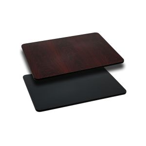 Pro-Tough Commercial Reversible Black Or Mahogany Rectangular Table Top -24" W x 30" L