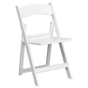 2 PACK HUSKY Seating® 800 lb. White Commercial Resin Folding Event Chair with Slat Seat