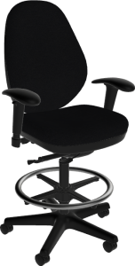 Sitmatic GoodFit® 450 LB 24/7 Upholstered Back Drafting Stool with Adjustable Armrests