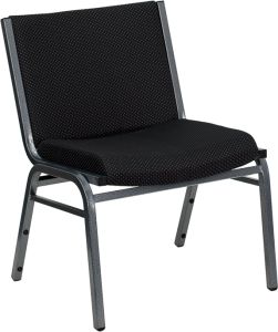 HUSKY Seating® 1000 LB Big and Tall Extra Wide Fabric Stack Chair-Black