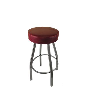 Heavy Duty XL Series 500 LB Oversized Button Top Swivel Bar Stool with Clear Coat Frame - Wine Vinyl