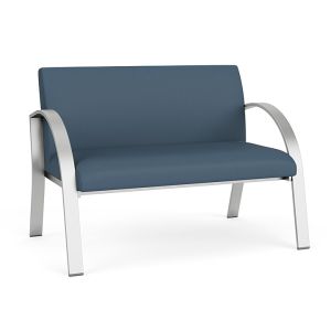 Lesro Opal 600 LB Heavy Duty Reception Loveseat with Upholstered Seat & Back and Steel Frame