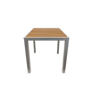 Teak Outdoor Table - 24" x 30" - Brown Slats