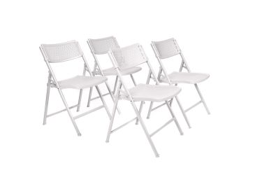 4 PACK HUSKY Seating® 1000 LB Oversized AirMax Folding Chair - White