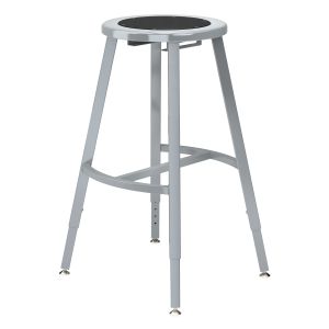 NPS® 24-32" Height Adjustable Titan 1000 LB Stool, Black Steel Seat, Grey Frame