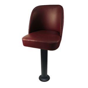 American Made Bucket Seat 300 LB Floor Mount Black Pedestal Stool, Counter Height, Wine