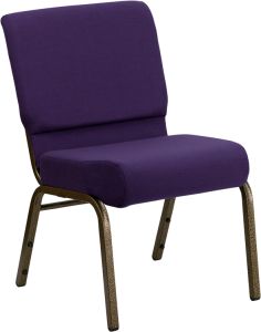 HUSKY Seating® 800 LB Heavy Duty Auditorium Stack Chair with Ganging - 21" Wide-Purple
