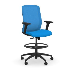 9to5 Seating Neo 300 LB Mesh Mid-Back Bar Height Office Stool with Simple Synchro-Tilt Control and Six Way Adjustable Arms
