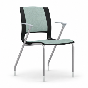 9to5 Seating Vox 300 LB Four-Leg Stacking Chair - Fully Upholstered