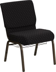 HUSKY Seating® 800 LB Heavy Duty Auditorium Chair with Ganging & Book Rack - 21" Wide-Black