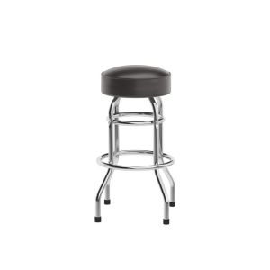 HUSKY Seating Heavy Duty 500 LB Steel Metal Bar Stool with Chrome Frame & Swivel Seat-Dark Brown