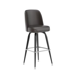 HUSKY Seating Heavy Duty 500 LB Bucket Seat Bar Stool with Steel Frame - Dark Brown