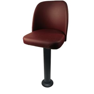 Premium Bucket Seat 300 LB Floor Mount Black Pedestal Stool, Bar Height, Wine