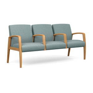 SitOnIt Aviera Wood Reception Seating, Freespan with Half Arms