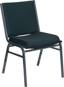 HUSKY Seating® 550 LB Commercial Stack Chair with Overstuffed Fabric Seat-Dark Green