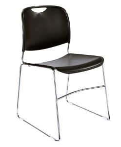 4 PACK NPS 8500 Series Ultra-Compact Commercial Stack Chair-Black