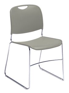 4 PACK NPS 8500 Series Ultra-Compact Commercial Stack Chair-Gray
