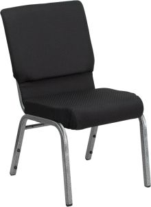HUSKY Seating® 800 LB Heavy Duty Black Fabric Auditorium Chair - Silver Vein