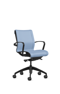 9to5 Seating Cydia 300 LB Upholstered Mid-Back Office Chair, Knee Tilt Control, Soft Touch Polyurethane Arms