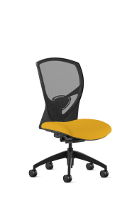 9to5 Seating Theory Mid-Back 300 LB Office Chair, Mesh Back, Upholstered Seat, Synchro-Tilt Control, Armless