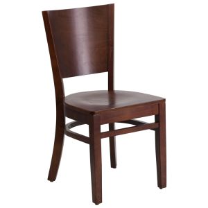 HUSKY Seating 800 LB Solid Back Walnut Wood Restaurant Chair
