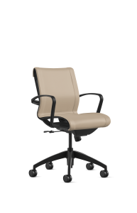 9to5 Seating Cydia 300 LB Upholstered Mid-Back Office Chair, Swivel Tilt Control, Soft Touch Polyurethane Arms