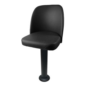 Premium Bucket Seat 300 LB Floor Mount Black Pedestal Stool, Dining Height, Black