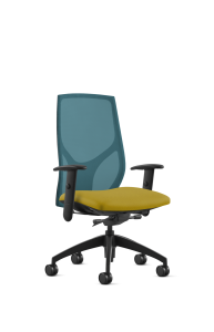 9to5 Seating Vault Mesh Mid-Back 300 LB Office Chair, Adjustable Back, Seat Slider, Enhanced Knee Tilt Control, 4-Way Adjustable Black Arm