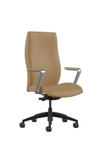 9to5 Seating Acclaim High-Back 300 LB Executive Office Chair, Weight Balanced Control, Polished Aluminum C-Shape Arms