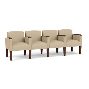 Lesro Belmont® 400 LB Upholstered Four Seater with Center Arms