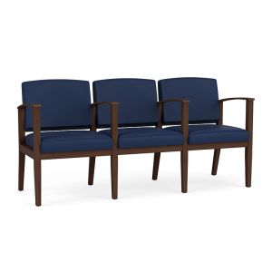 Lesro Amherst Wood® Heavy Duty 3 Seat With Center Arms Sofa