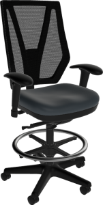 Sitmatic GoodFit® 450 LB 24/7 Mesh Back Drafting Stool with Adjustable Armrests