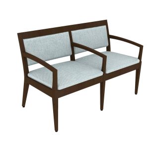 Indiana Furniture Gleem+ 400 LB Tandem Guest Chairs with Clean Outs, Single/Single