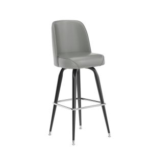 HUSKY Seating Heavy Duty 500 LB Bucket Seat Bar Stool with Steel Frame - Gray