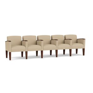 Lesro Belmont® 400 LB Upholstered Five Seater with Center Arms