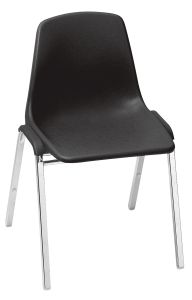 4 PACK NPS 8100 Series Commercial Stacking Chair-Black