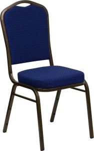 HUSKY Seating® 500 LB Commercial Fabric Banquet Stacking Chair with Gold Vein Frame-Navy Blue