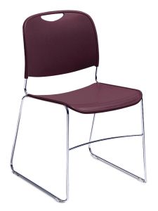 4 PACK NPS 8500 Series Ultra-Compact Commercial Stack Chair-Burgundy